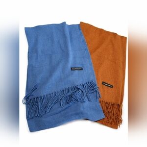 Jan - 2 Pack Blue and Brown Cashmere Scarves